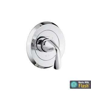 Fluent 1-Handle Valve Trim Kit for Flash Rough-In Valves in Polished Chrome (Valve Not Included)
