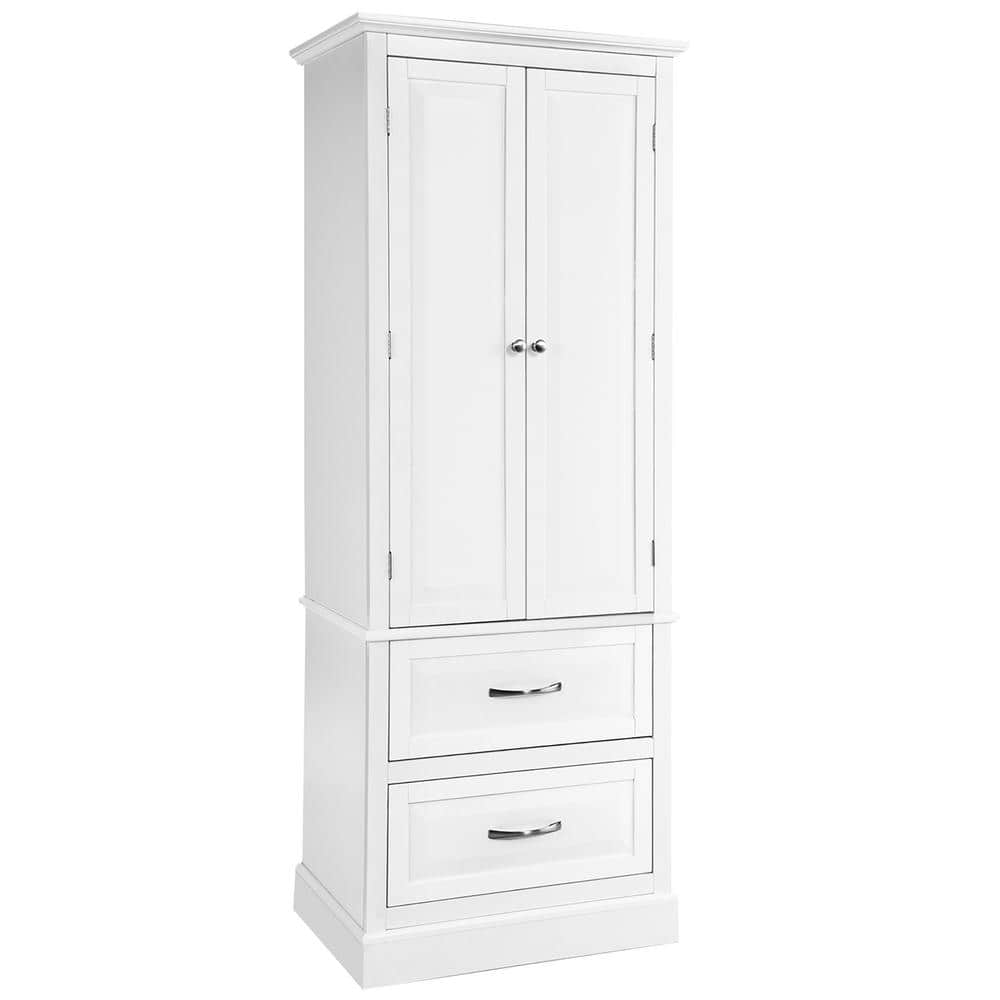 Costway 62 in. Tall Bathroom Freestanding Floor Storage Cabinet with 2 ...