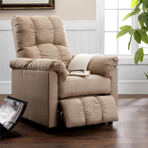 Dorel Living Easton Beige Microfiber Recliner