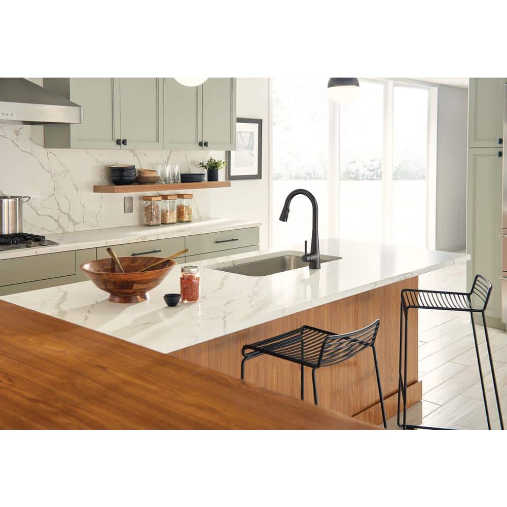 Modern Stainless Steel Pull-Out Spray Kitchen Faucet 15.5" Height