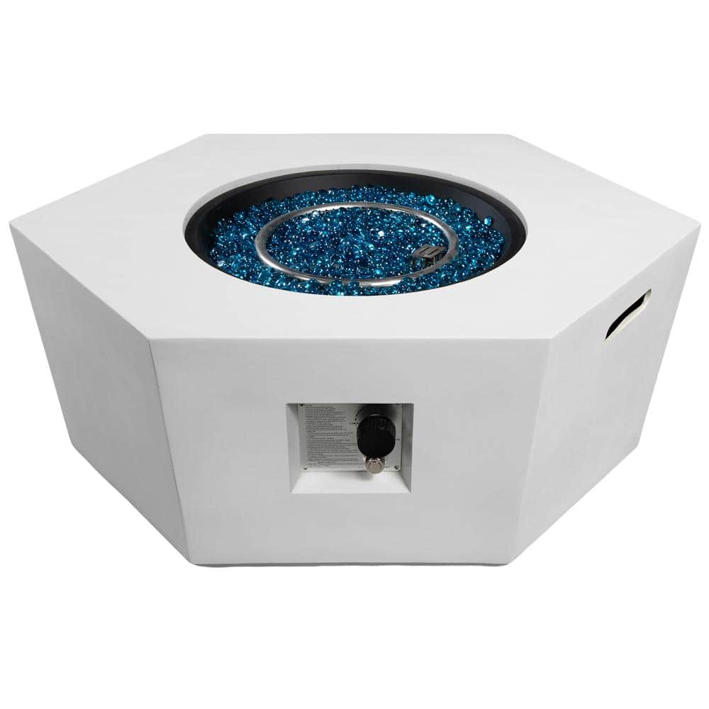 41 in. Outdoor Enamel White Magnesium Oxide Hexagonal Fire Pit Table price history on PriceWatchPro