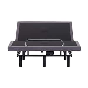 Gray 16 in. H Full Adjustable Bed Frame 3 Mode Head and Foot Massage with Timer, Wireless Remote, Easy Assembly