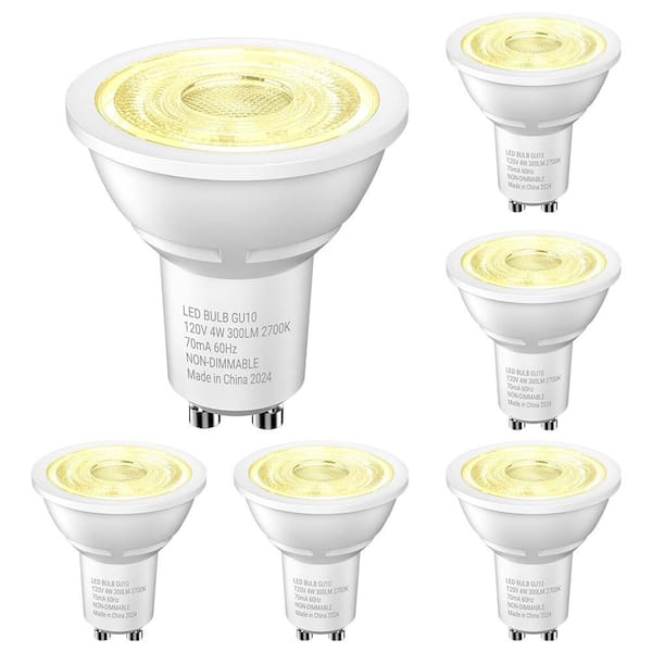 35-Watt Equivalent GU10 No-Dimmable Track Lighting 80+ CRI Frosted Flood LED Light Bulb, Bright White 2700K (6-Pack)