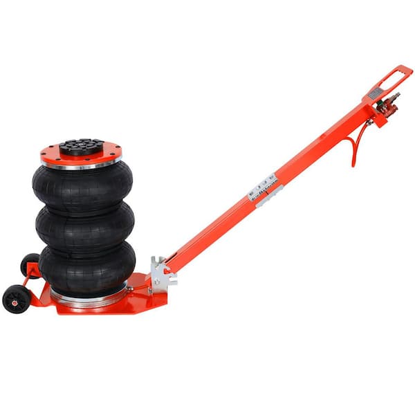 maocao hoom 3T Triple Bag Air Jack, Pneumatic Jack 3 bag, Lifting 16 in. capacity 6600 lbs., Easy-Collapsing Terrain, Red