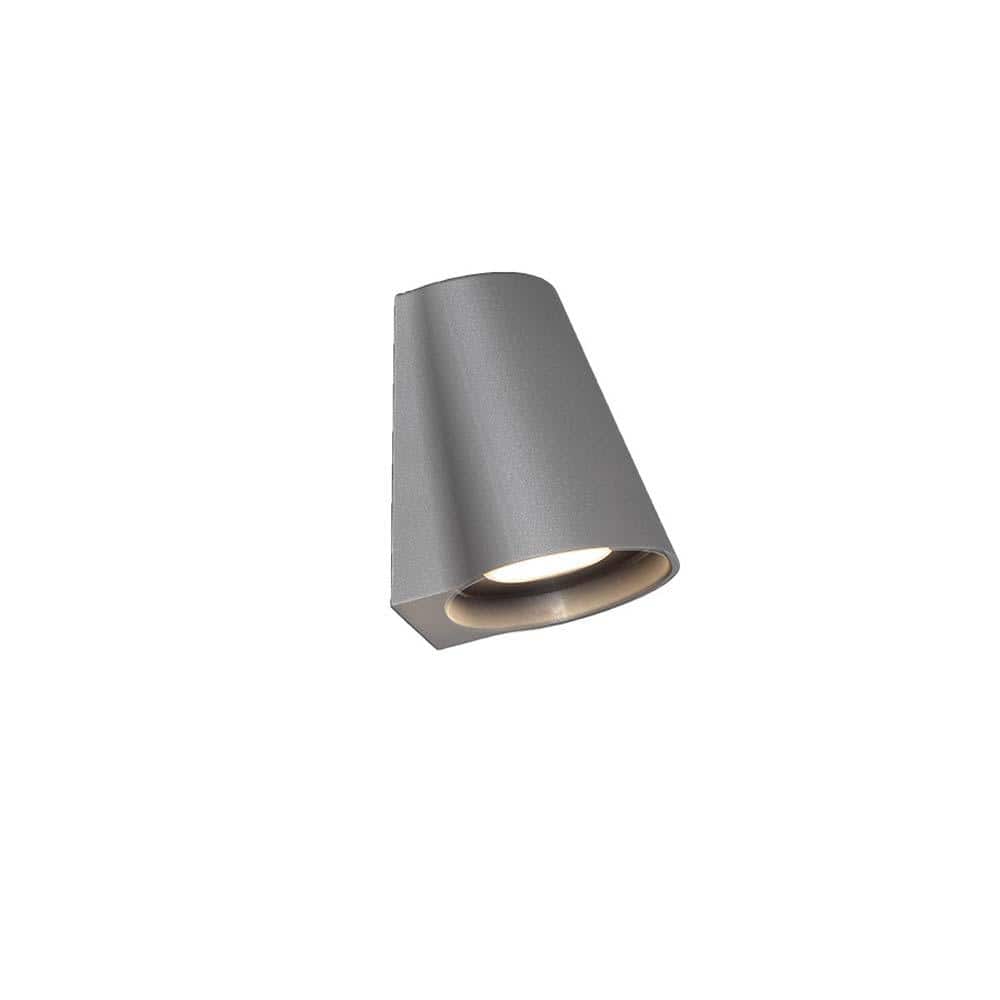 Graphite Gray Sleek LED Outdoor Wall Sconce, Dimmable 12W