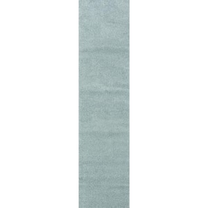 Haze Solid Low-Pile Light Blue 2 ft. x 14 ft. Runner Rug