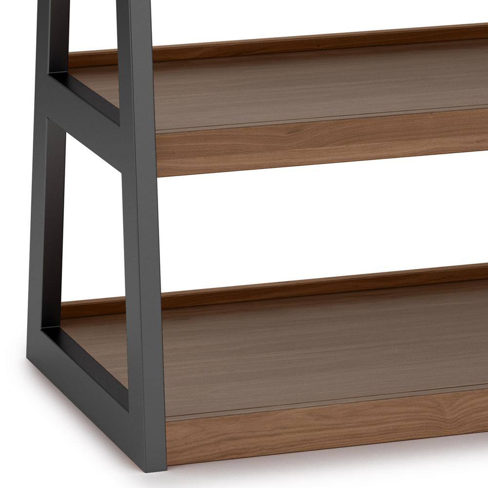 Sawhorse Industrial 48 Inch Walnut Wood and Black Metal TV Stand