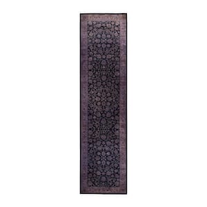 Black 2 ft. 6 in. x 10 ft. 3 in. Fine Vibrance One-of-a-Kind Hand-Knotted Area Rug