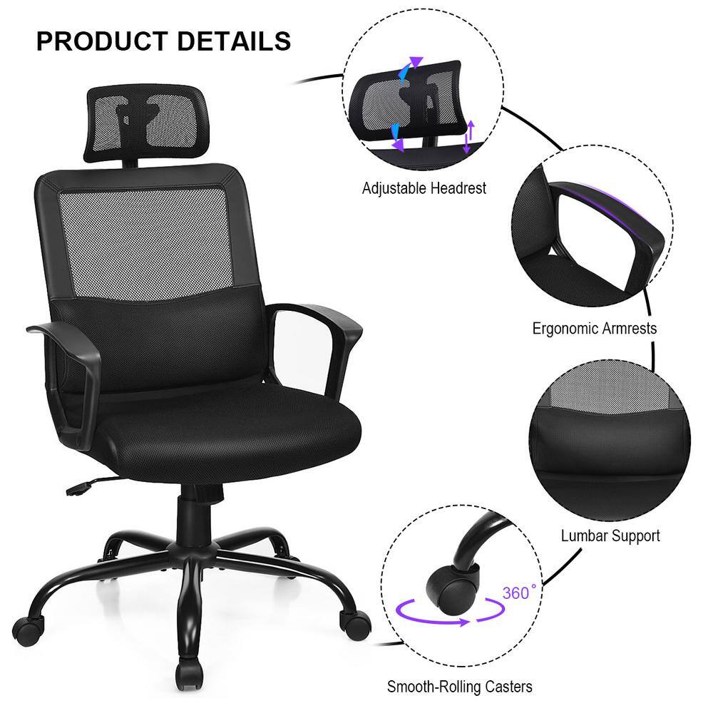 Black High Back Ergonomic Mesh Swivel Office Chair