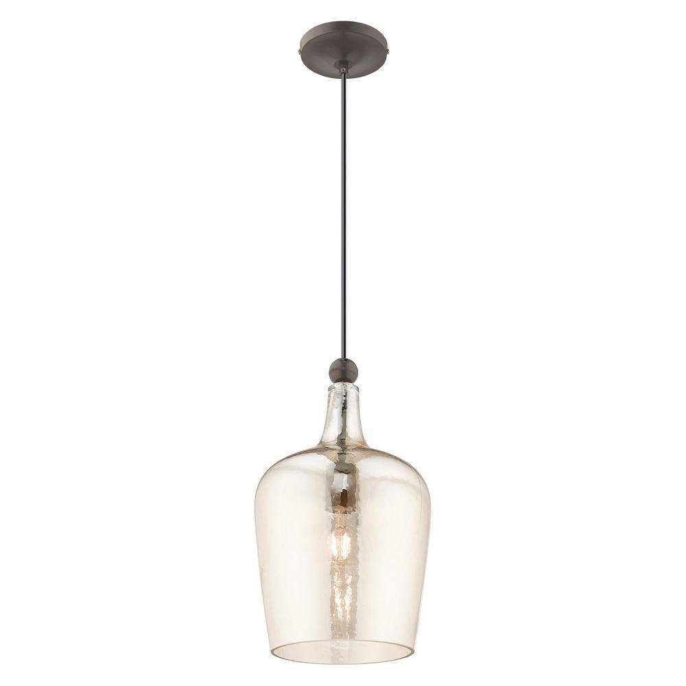 Champagne Glass Mini Bowl Pendant with English Bronze Finish