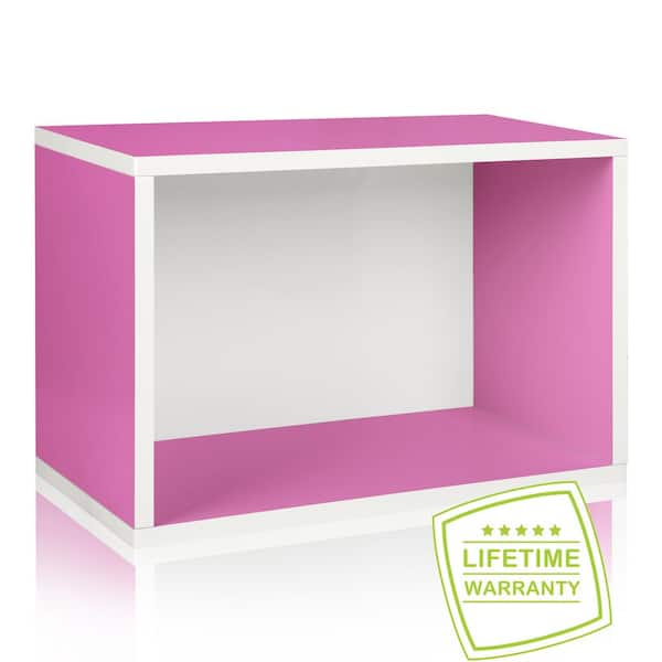 Way Basics Eco Stackable zBoard  11.2 x 22.8 x 15.5 Tool-Free Assembly Rectangle Cubby Shelf Unit in Pink