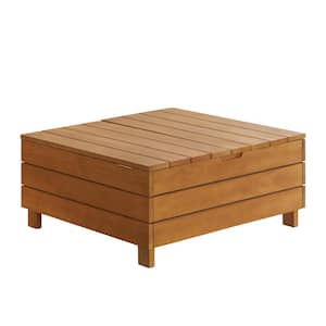 Barton Outdoor Eucalyptus Wood Coffee Table with Lift Top Storage Compartment, Brown