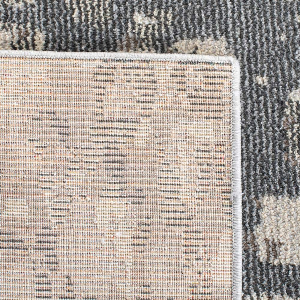 Chic Metro-Mod 2'2" x 4' Grey & Beige Synthetic Area Rug