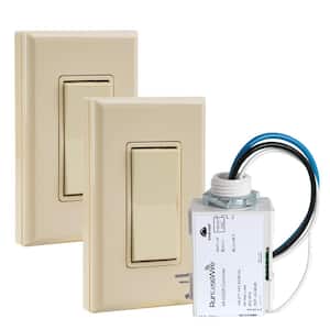3-Way Wireless and Battery-Free Switch Kit For Lights (Includes 2 Single Rocker Switches and 1 Receiver)