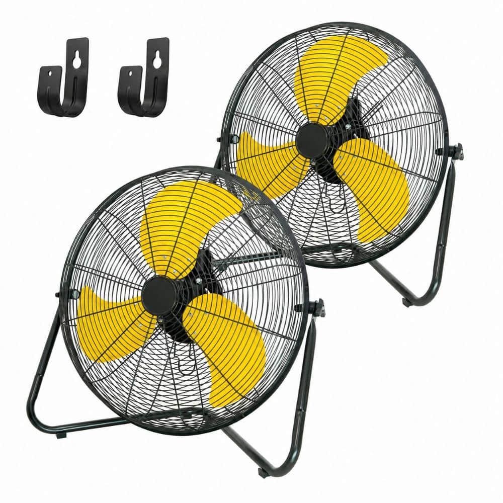 HICFM 2-Packs 20 in. Yellow 6200 CFM Floor Fan, 3-Speed, Tilting with Wall Mount for Garage, Shop, Commercial, UL Listed price history on PriceWatchPro