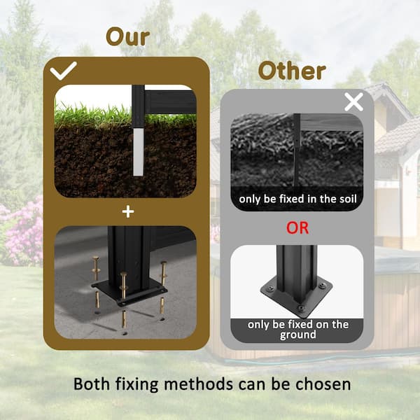 4 ft. x 6.5 ft. (2-Panel) Outdoor Fir Wood Flat Top Privacy Fence Screen with Metal Stakes for Soft and Hard Ground