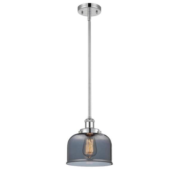 Innovations Bell 60-Watt 1 Light Polished Chrome Shaded Mini Pendant Light with Tinted Glass Shade