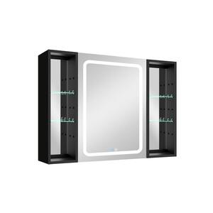 40 in. W x 30 in. H Rectangular Aluminum LED Surface Mount Double Door Medicine Cabinet with Mirror Defogging Dimmer