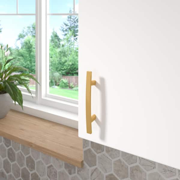 Padova Collection 3 in. (76 mm) Classic Aurum Brushed Gold Rectangular Cabinet Arch Pull