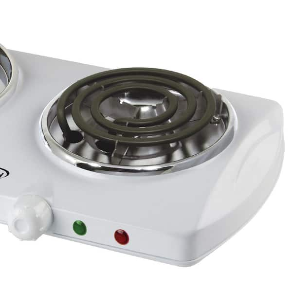 Brentwood TS-368 1500w Double Electric Burner, White - Brentwood Appliances