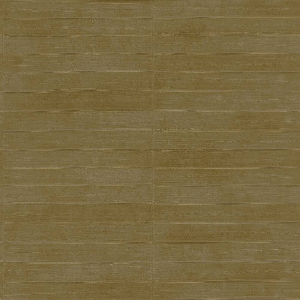 Dermot Brass Horizontal Stripe Leather Wallpaper
