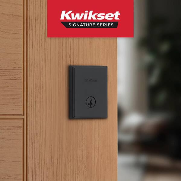 Kwikset Crosstown Matte Black Single Cylinder Low Profile