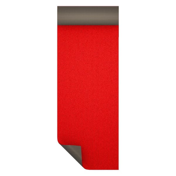 Custom Lengths Non-Slip Heavy-Duty All-Weather Utility  Red / Ribbed Ridge - 24 in x 55 ft. Runner Rug