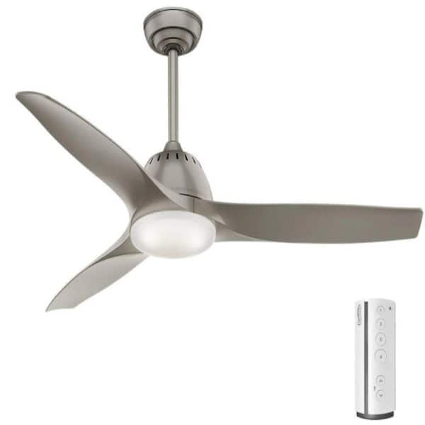 Casablanca Wisp 52 in. LED Indoor Painted Pewter Ceiling Fan with Remote Control