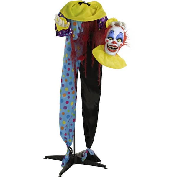 60. in Motion Activated Life-Size Flashing Red Eyes Animatronic Clown