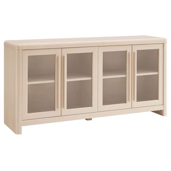 Evren Ash MDF 63 in. 4-Door Sideboard Storage Display Cabinet