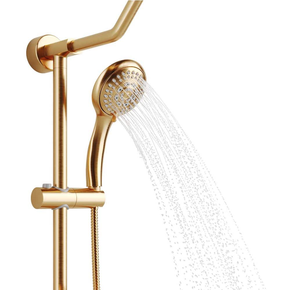 Brushed Gold Adjustable Multi-Head Rain Shower System
