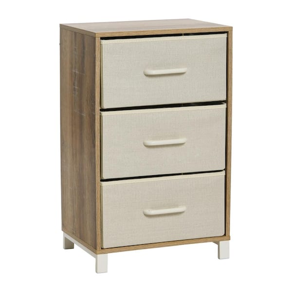 HOUSEHOLD ESSENTIALS Bedside Collection Coastal Oak 25.8 in. Accent Cabinet