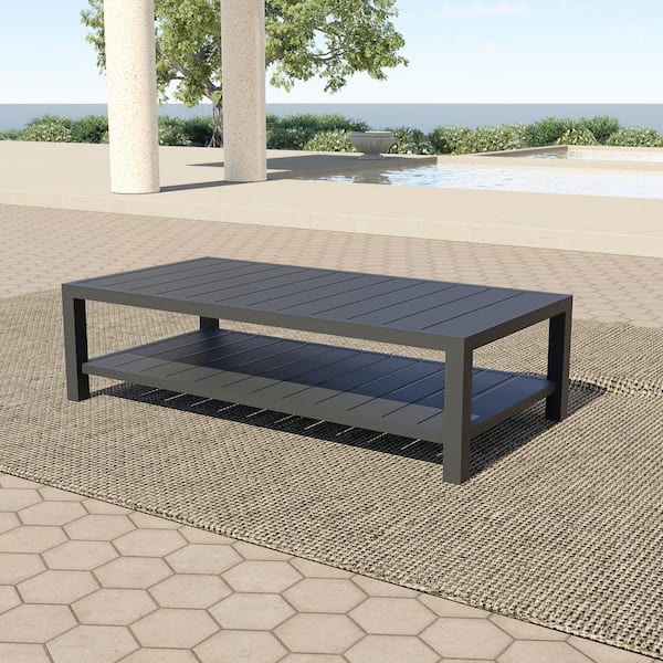 Furinno Jaya 48 in. Blackwood Large Rectangle Wood Coffee