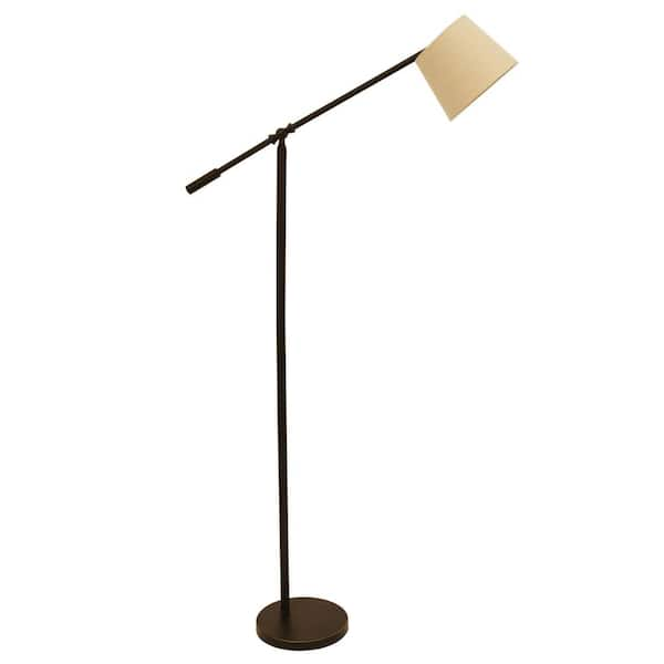 Decor Therapy Chloe 56 in. Bronze Floor Lamp with Linen Shade