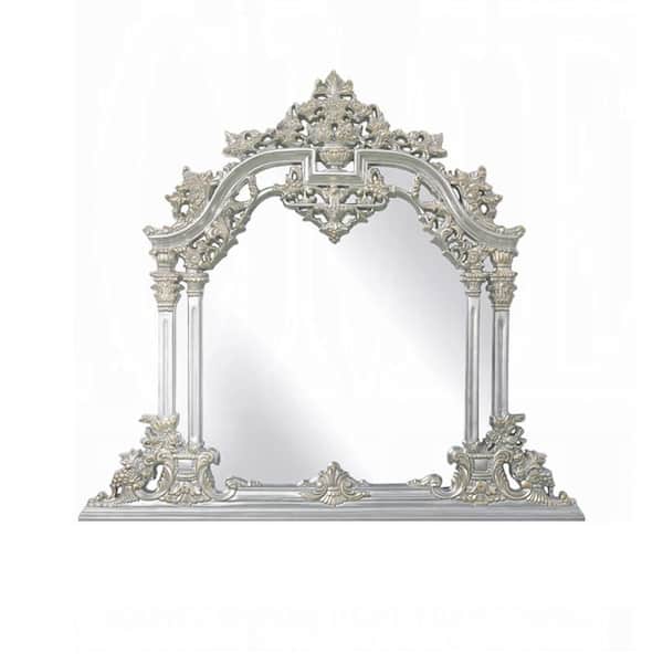 Dove Silver and Gold 3 in. W x 59 in. H Arch Wood Framed Mirror