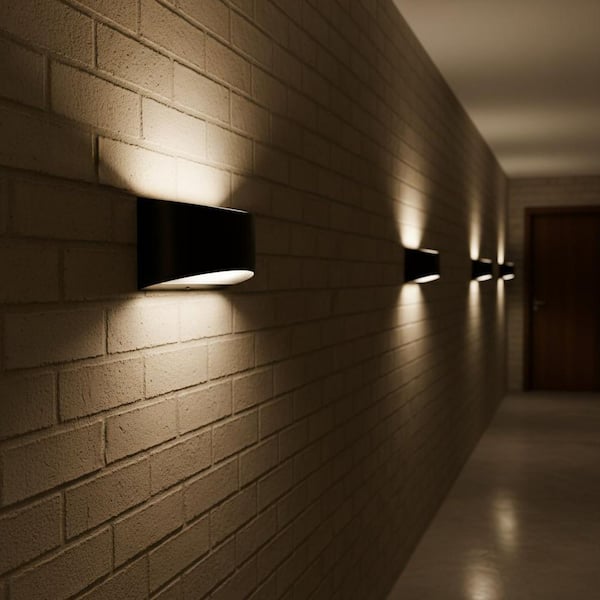 9 in. 1-Light Black Modern Integrated LED Wall Sconce with Motion Sensor Indoor Wall Lamp for Living Room Bedroom,2-Pack