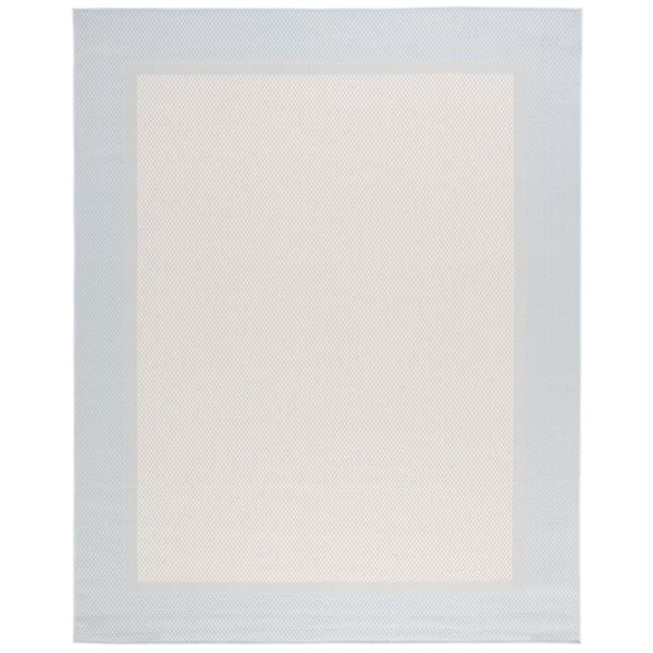 SAFAVIEH Martha Stewart Aqua/Cream 8 ft. x 10 ft. Border Geometric Machine Washable Area Rug