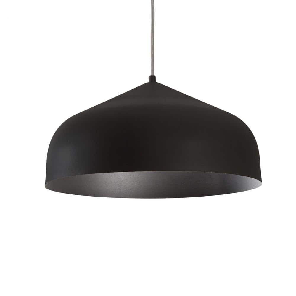 KUZCO Helena 17 in. 1 Light 38-Watt Black/Black Integrated LED Pendant ...