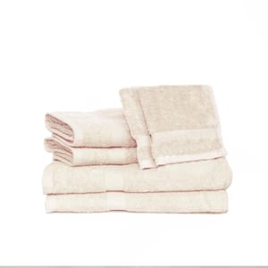 Deluxe 6-Piece Ecru Solid Cotton Bath Towel Set