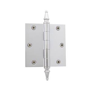 3.5 in. Steeple Tip Residential Hinge with Square Corners in Bright Chrome