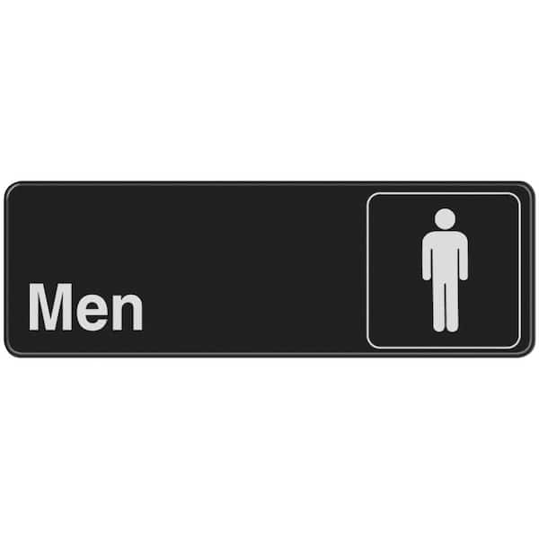 Everbilt 3 in. x 9 in. Men's Restroom Sign