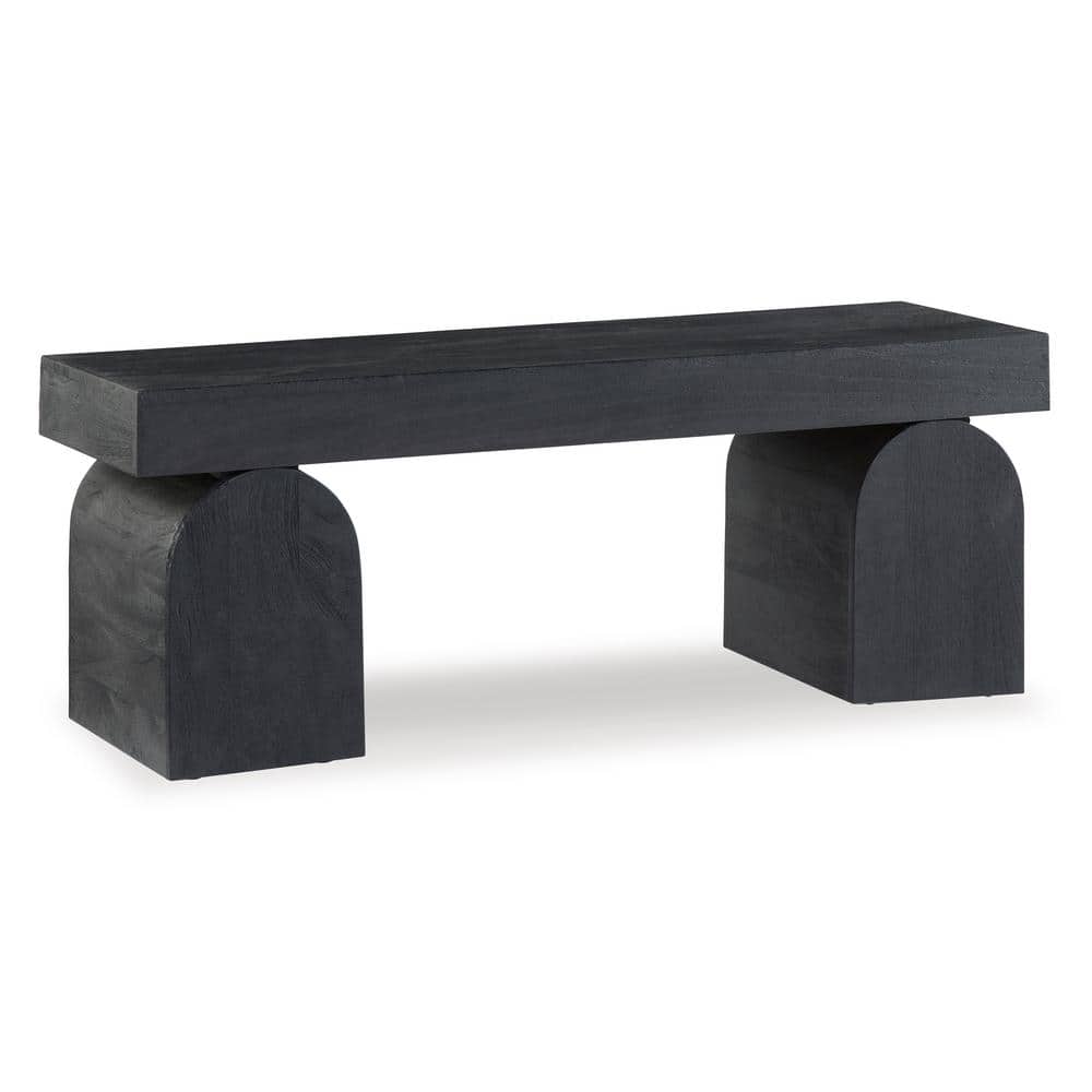 Holgrove Black Solid Wood Contemporary Accent Bench