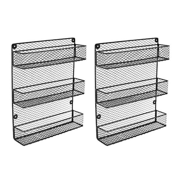 Southern Homewares 3-Shelf Black Wall Mount Spice Rack Organizer (set ...