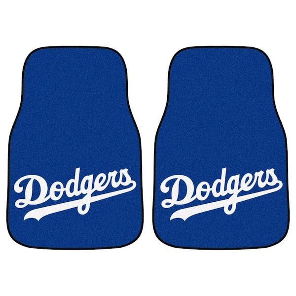 FANMATS Los Angeles Dodgers 17 in. x 27 in. 2-Piece Front Nylon Carpet Car Floor Mat Set