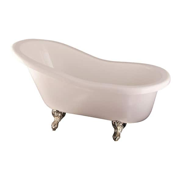 Unbranded 5 ft. Acrylic Ball and Claw Feet Slipper Tub in Bisque