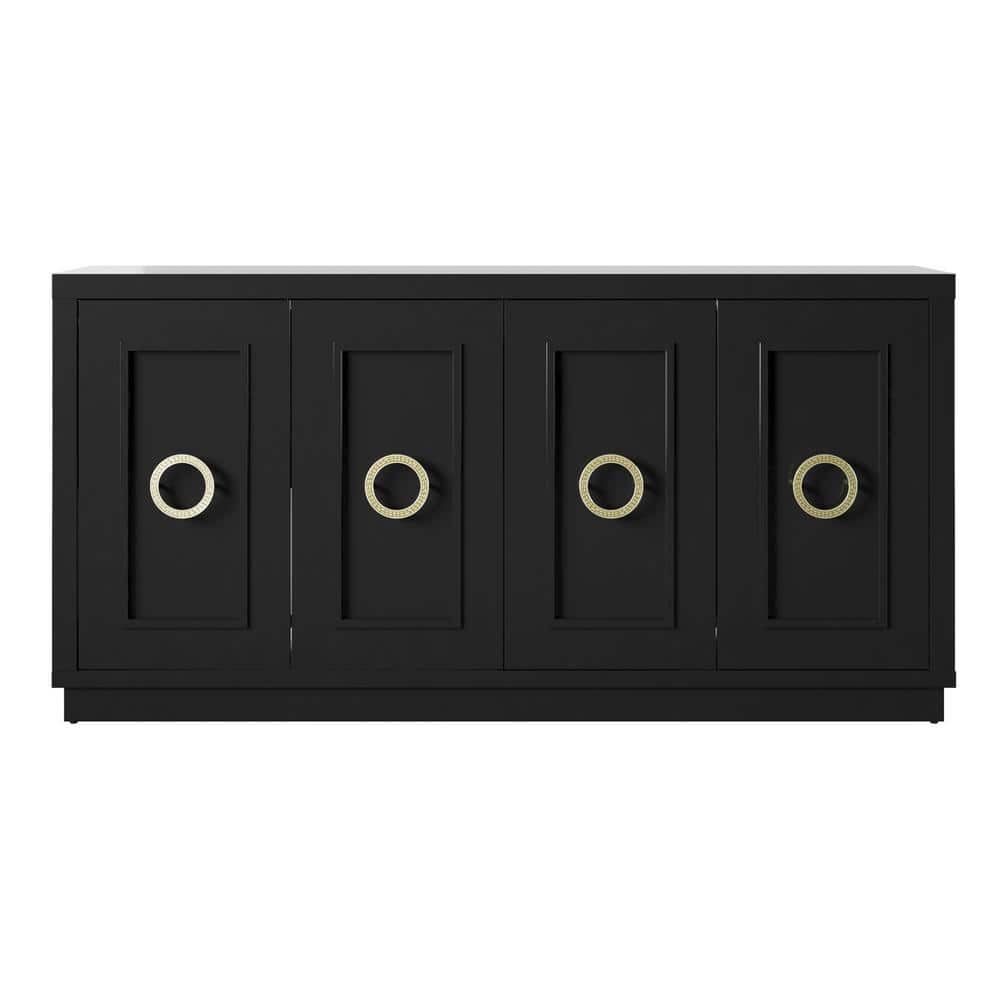 Twin Star Home 64 in. Black Buffet Sideboard