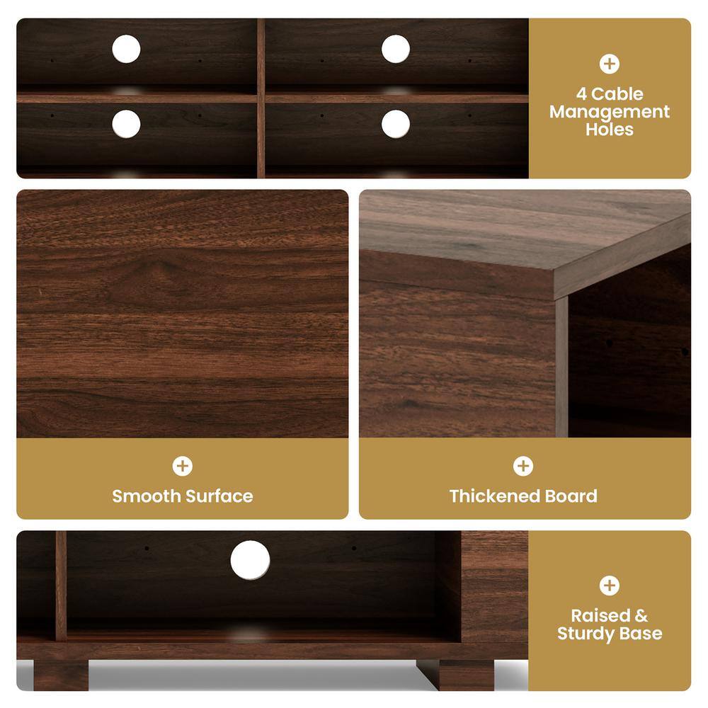 Elegant 59'' Walnut Engineered Wood TV Stand with Ample Storage