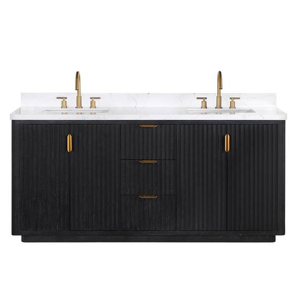 ROSWELL Cadiz Double Bathroom Vanity with White Composite Stone Top
