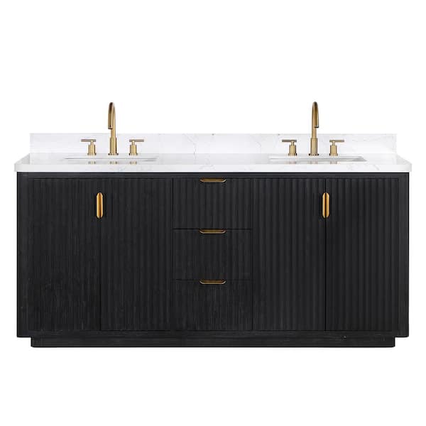 Cadiz Double Bathroom Vanity with White Composite Stone Top
