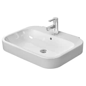 2 25.63 in. Ceramic Retangular Vessel Sink in White